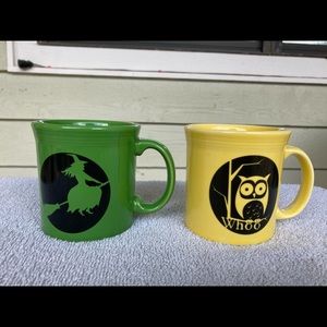 Rare Fiesta Halloween mugs witch & owl HLC USA